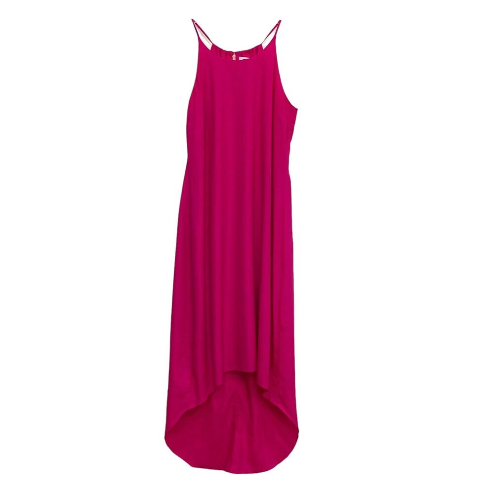 Old Navy Bright Pink Sleeveless High Low Maxi Slip Dress Women's Size L